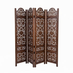4-panel carved-wood partition