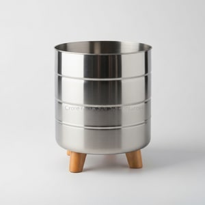 304 stainless steel pot with wood base
