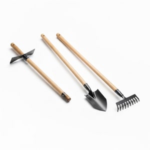 3-piece hoe, shovel, rake set