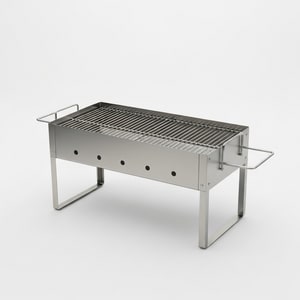 Stainless steel charcoal BBQ grill