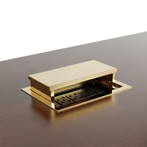 Plated-brass pop-up desk socket