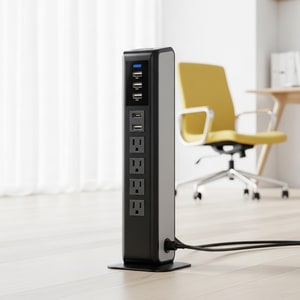 8-outlet tower socket + 4 USB