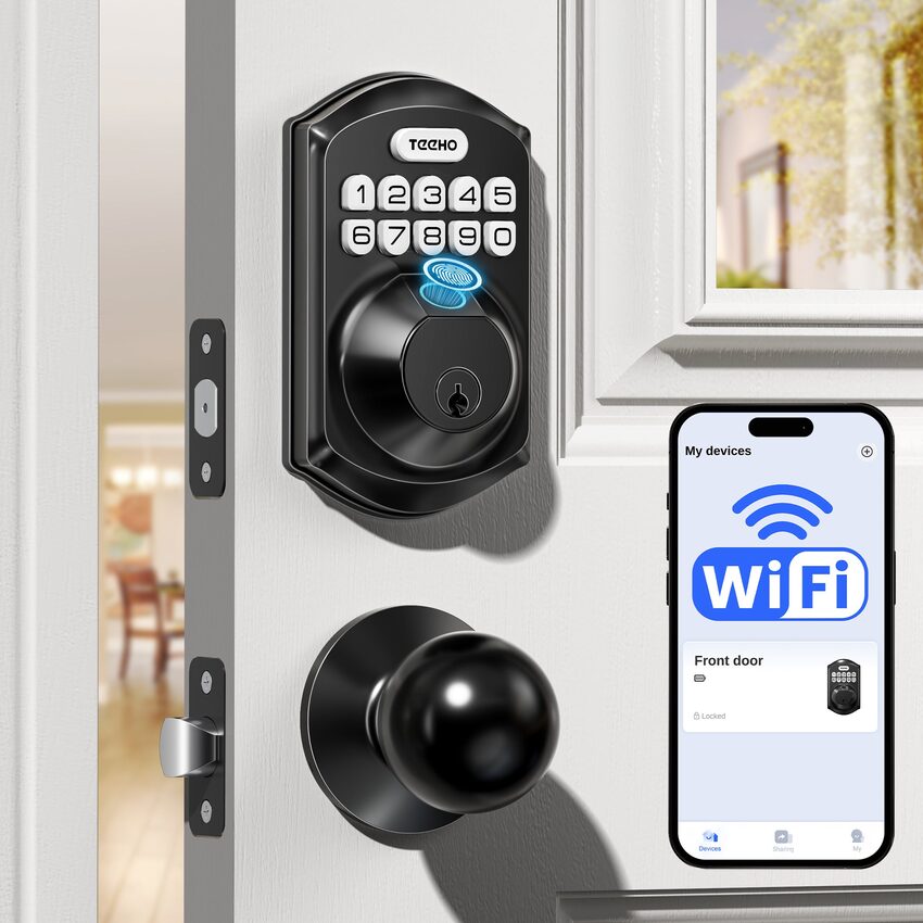 TEEHO TE012W-K WiFi Smart Lock with Handle Set (2 Knobs) (TE012W-K) thumbnail 2