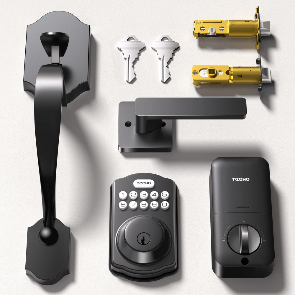 TEEHO TK001H Keyless Entry Door Lock Deadbolt with Handle Set