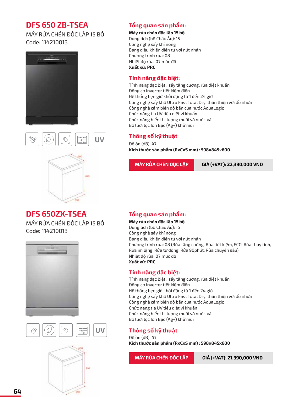 Teka Freestanding Dishwasher DFS 650 ZB-TSEA