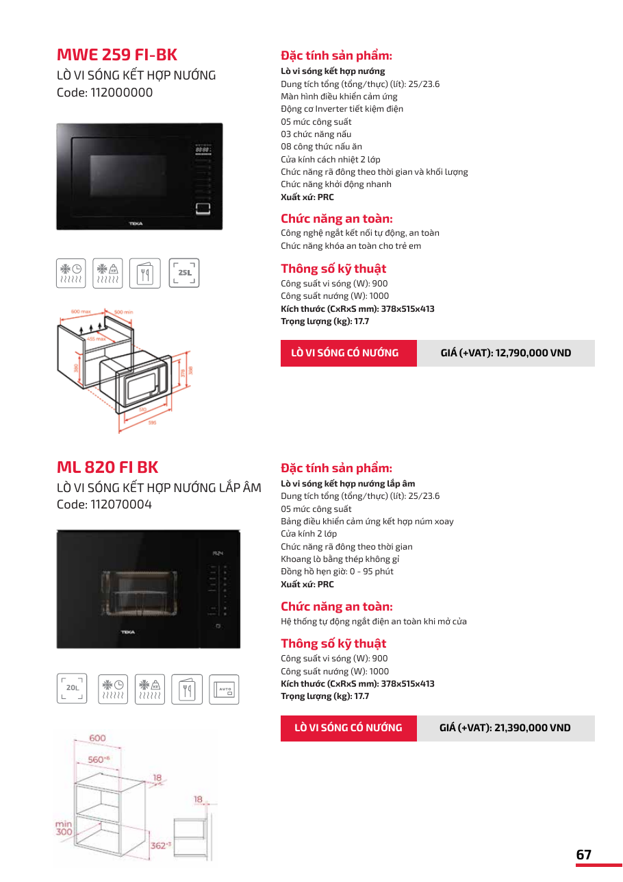 Teka Built-in Microwave-Grill Combo MWE 259 FI-BK